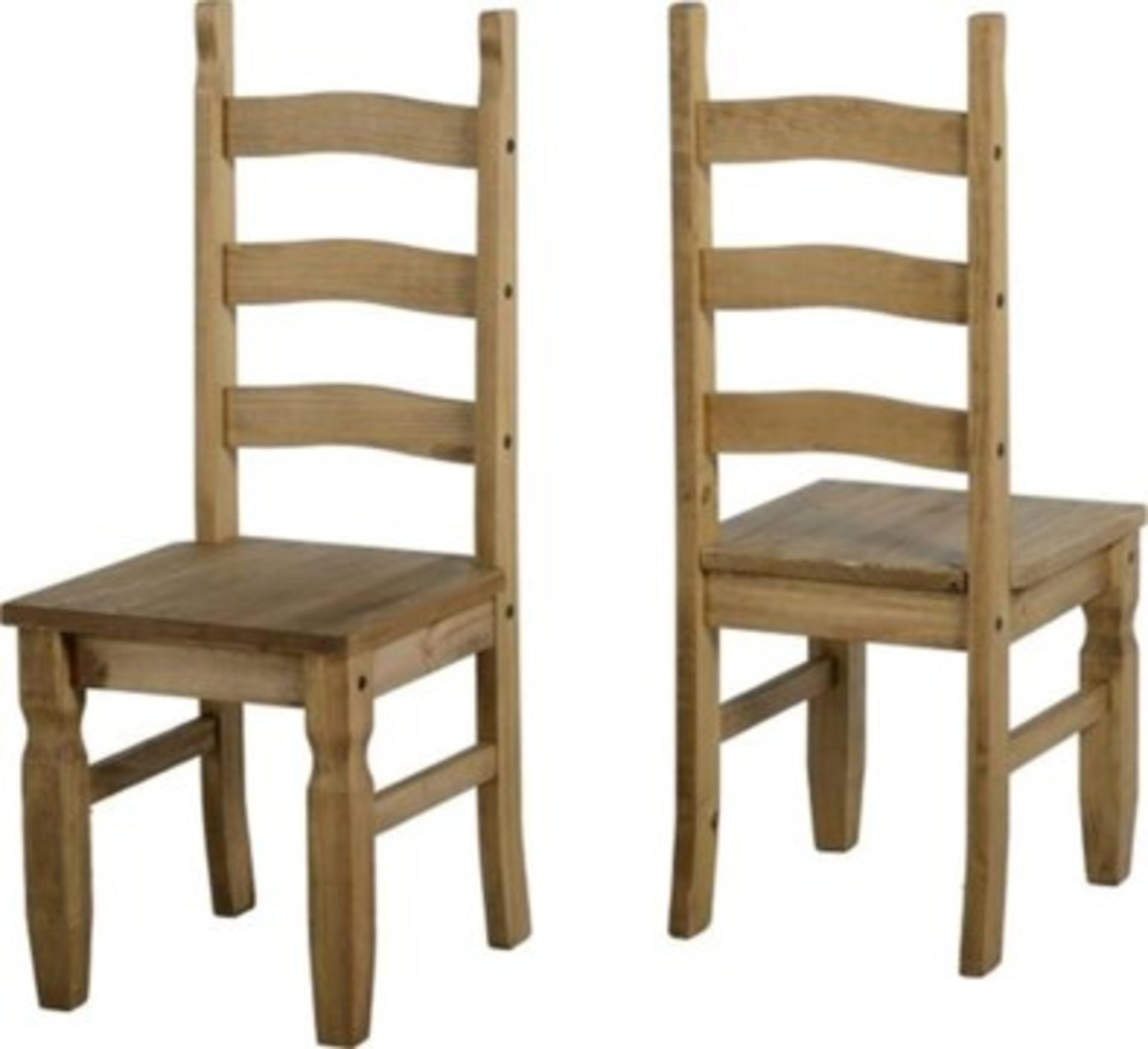 1 X Pair Corona Dining Chairs Distressed Waxed Rrp £119.99,