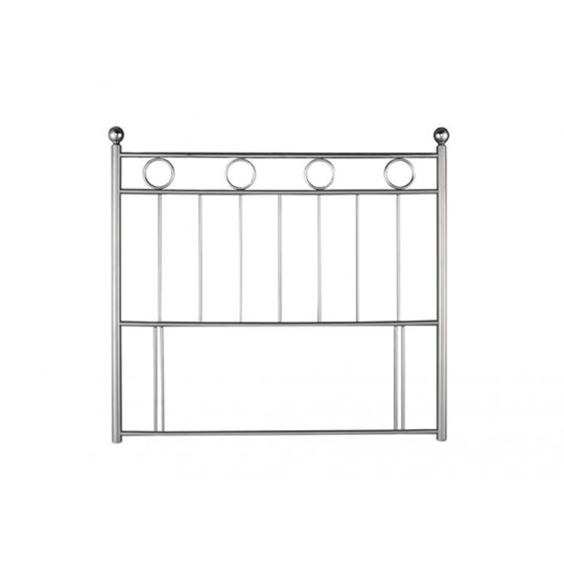 London Silver Chrome Metal Headboard - Single 3 Foot