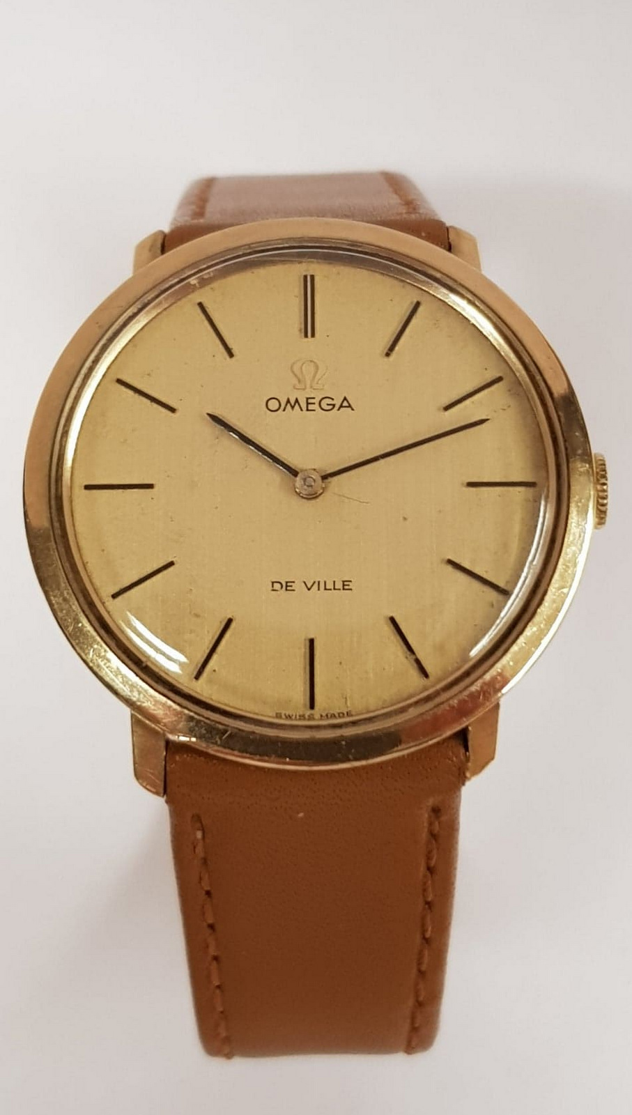 9ct Gold Omega De Ville On New Leather Strap - Image 4 of 4