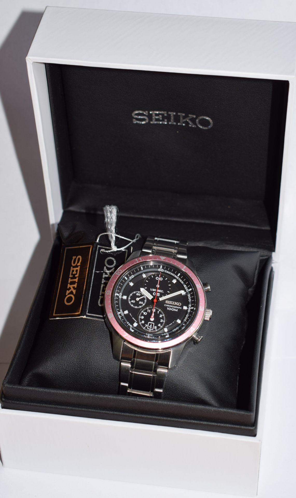 Seiko Chronograph Light Red Bezel - Image 7 of 7