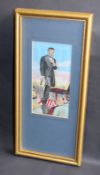 Framed Silk Portrait Of President Lincoln