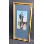 Framed Silk Portrait Of President Lincoln