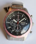 Seiko Chronograph Light Red Bezel