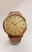 9ct Gold Omega De Ville On New Leather Strap