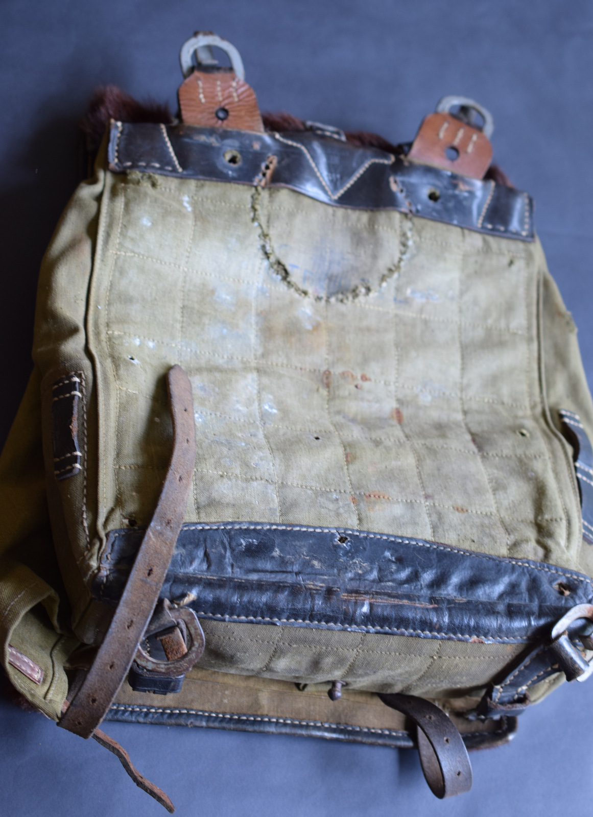 WW2 German Pony Fur Tournister Backpack 1941 - Image 3 of 4