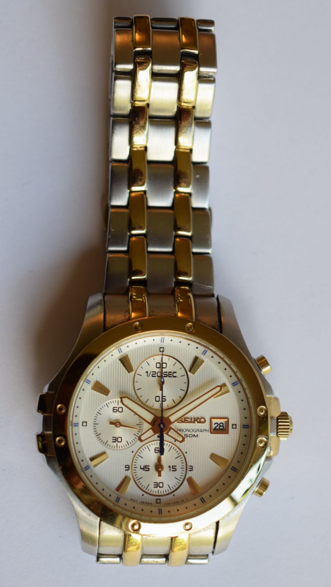 Seiko 7T92 Bi Metal Chronograph