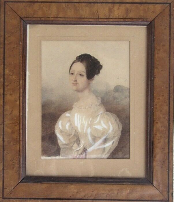 Jean-Baptiste Isabey (1767-1855) - Watercolour - Young Regency Female