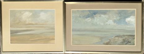 Hugh McIntyre Solway Firth Signed Pair Acrylic Paintings