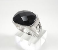 Silver ring with onyx