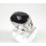 Silver ring with onyx