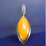 Amber pendant and chain