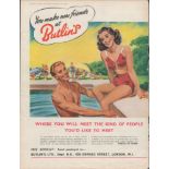 Vintage 1940/1950's Original Butlins Holiday Camp Adverts
