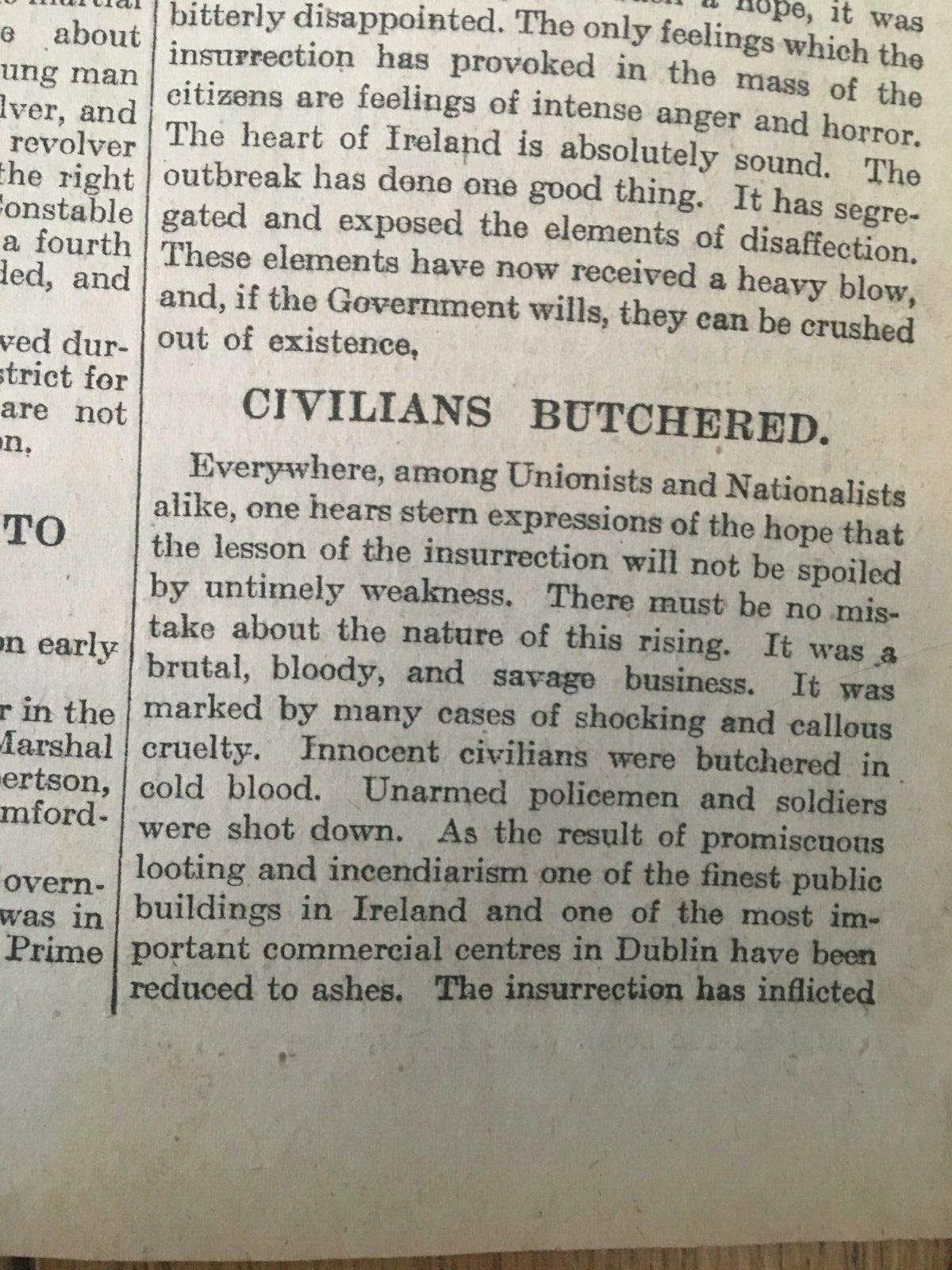 Easter Rising 1916 Original Complate Newspaper 2nd May Images & Reports - Image 8 of 12