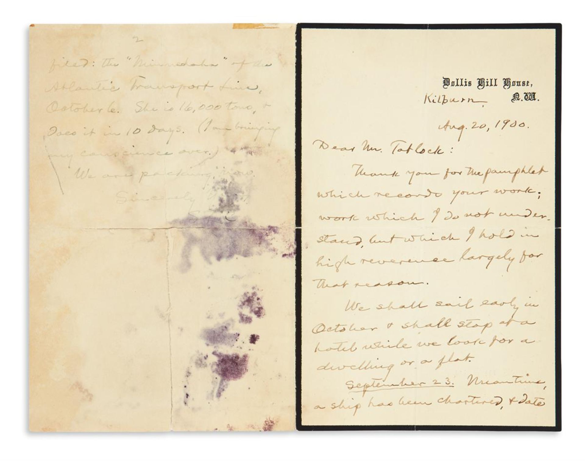 Mark Twain Signed Autograph Letter & Full Autograph (Samuel Clemens) - Image 2 of 4