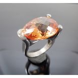 Citrine silver ring