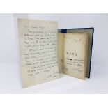 Emile Zola - Inscribed First Edition of Nana and a handwritten 4 page letter to M Charpentier