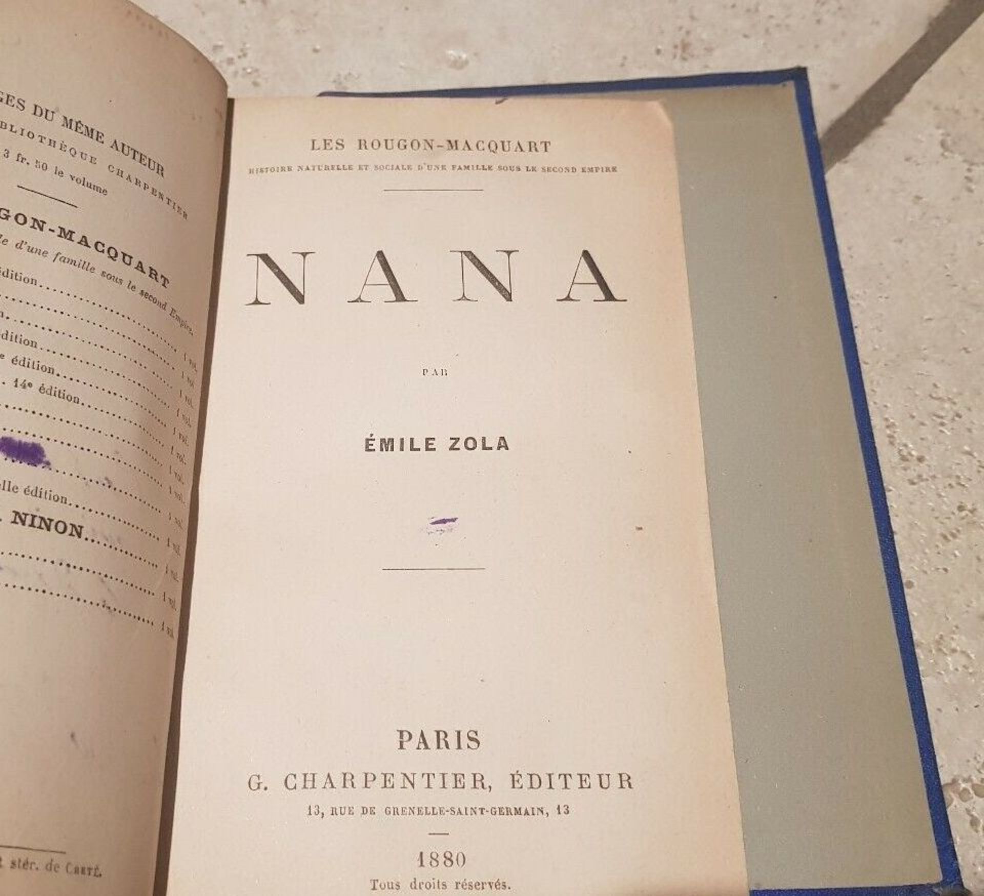 Emile Zola - Inscribed First Edition of Nana and a handwritten 4 page letter to M Charpentier - Image 8 of 12