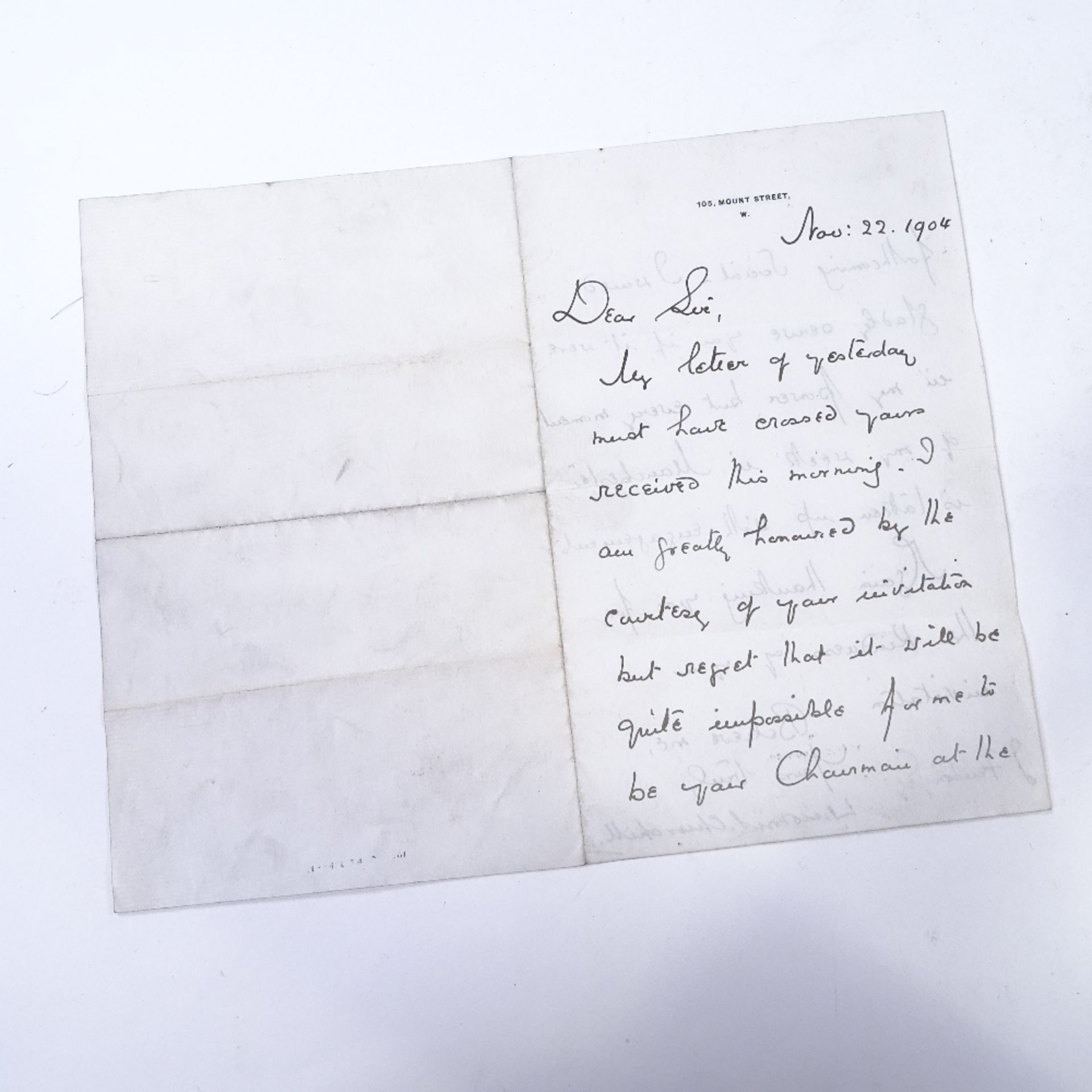 Sir Winston Churchill, handwritten and signed letter dated November 22nd 1904 - Image 2 of 4