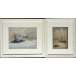 Maritime Scenes Dingwall and The Clyde Pair Watercolours