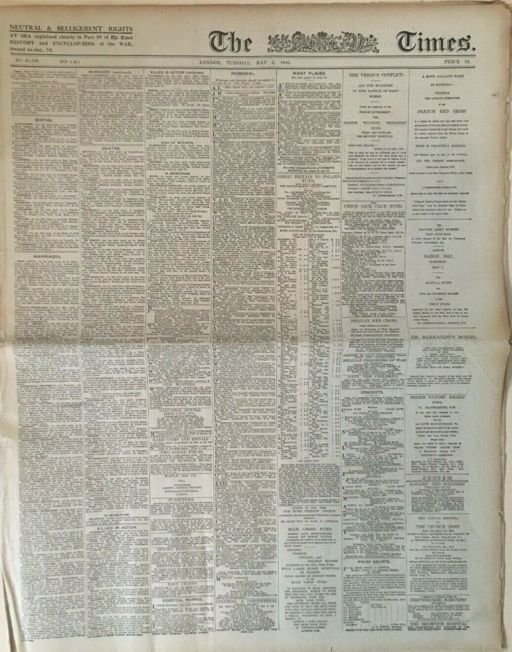 Easter Rising 1916 Original Complate Newspaper 2nd May Images & Reports