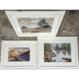 Highland Scene Watercolour Trio (2 signed)