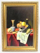 English Still Life by J.Reed Oil on Board