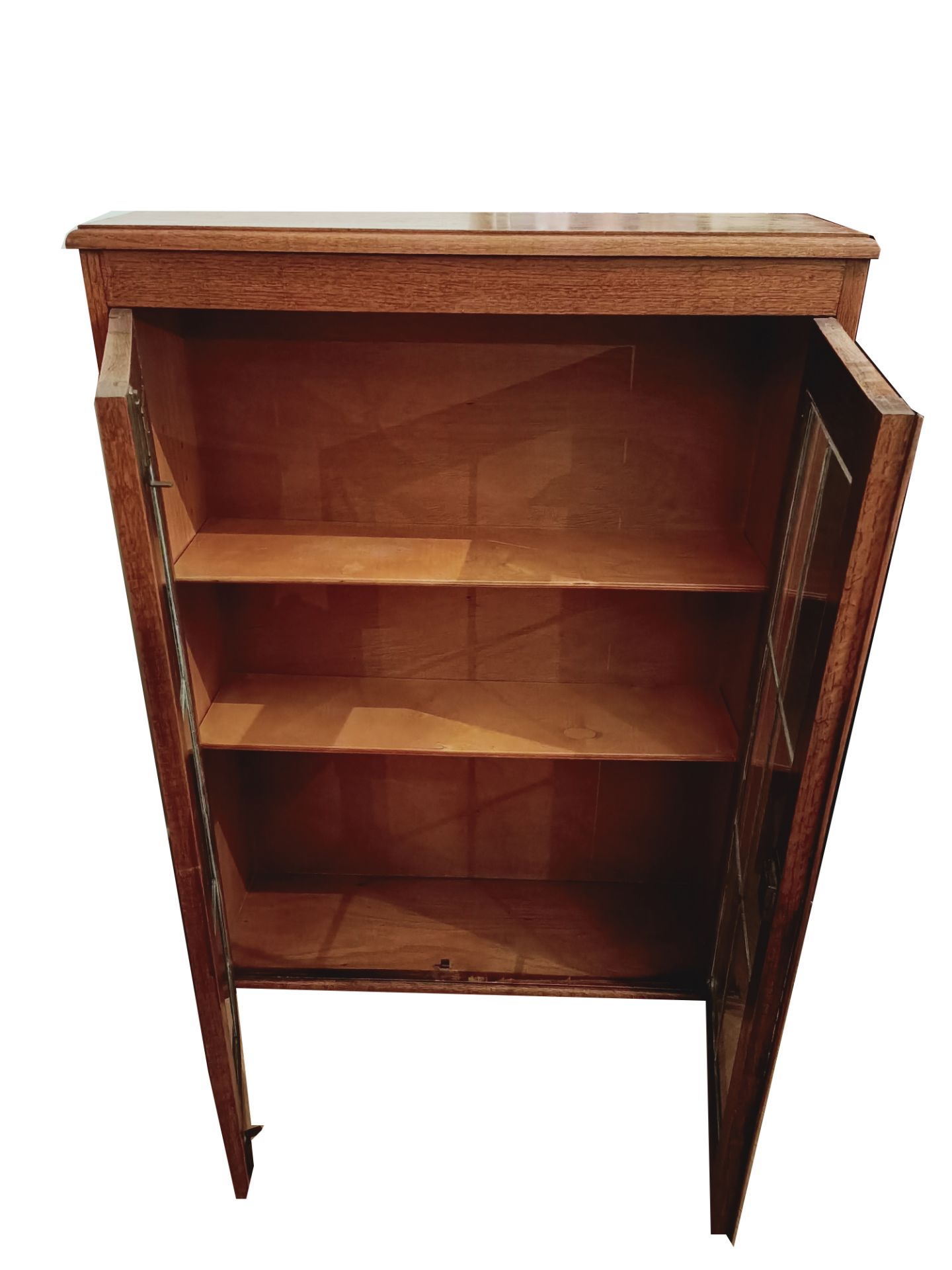 Leaded Glass Oak Book Case - Image 4 of 7