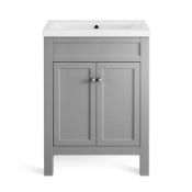 BRAND NEW BOXED 600mm Melbourne Earl Grey Double Door Vanity Unit - Floor Standing. RRP £499.9...