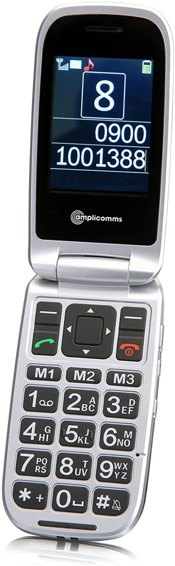 (M40) Amplicomms PowerTel M7500 Silver Amplified Mobile Phone Easy to use with large illuminate... - Image 3 of 3