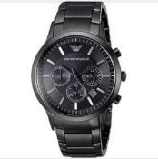 Men's Emporio Armani AR2453 Quartz Black Dial Stainless Steel Chronograph Watch