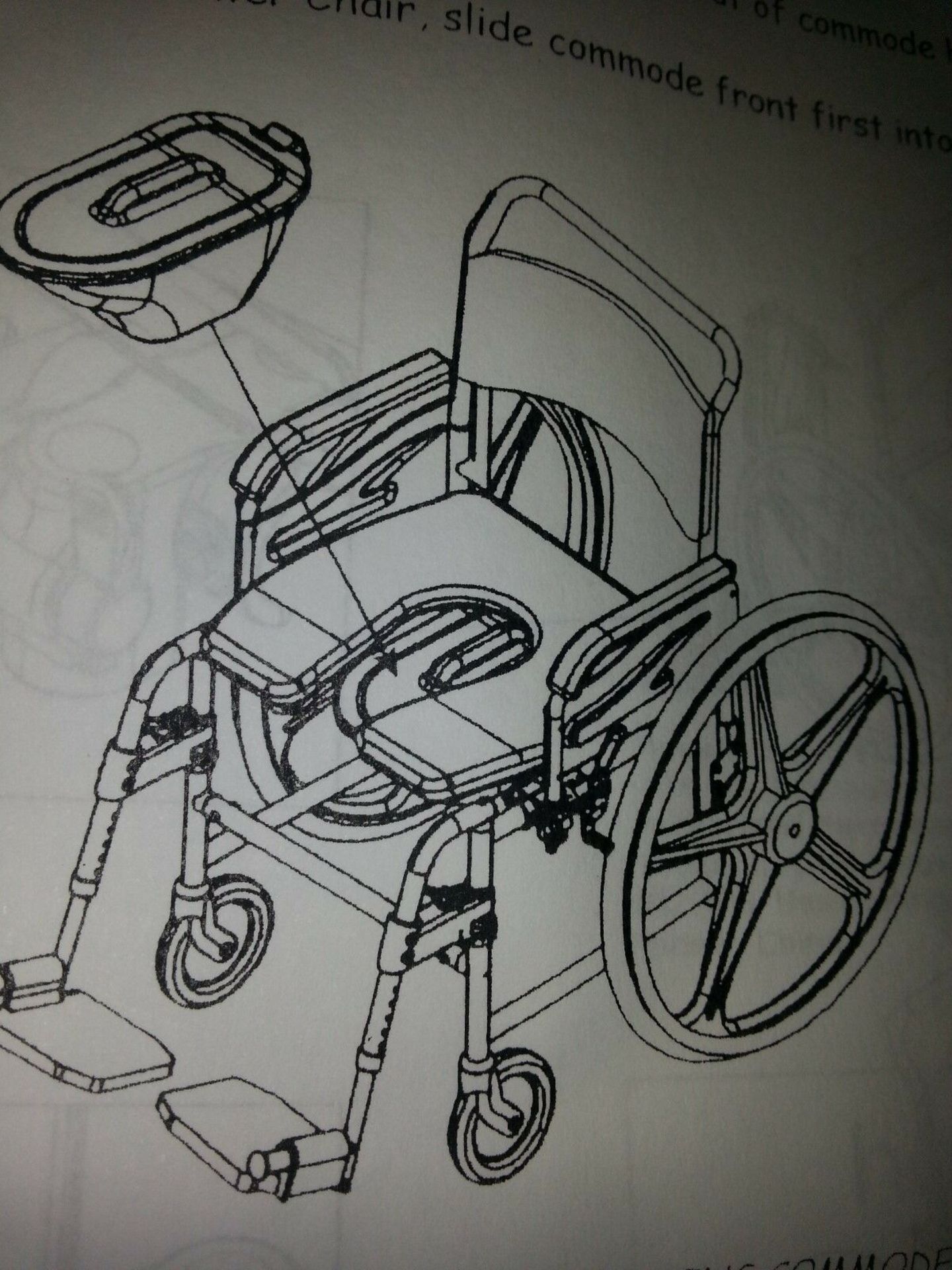 Self Propelled Shower/Commode Chair - Image 2 of 3