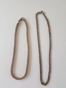 2 Heavy Silver Necklaces