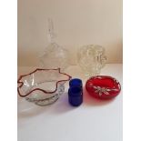 Cut Glass Bowls And Trinket Pieces