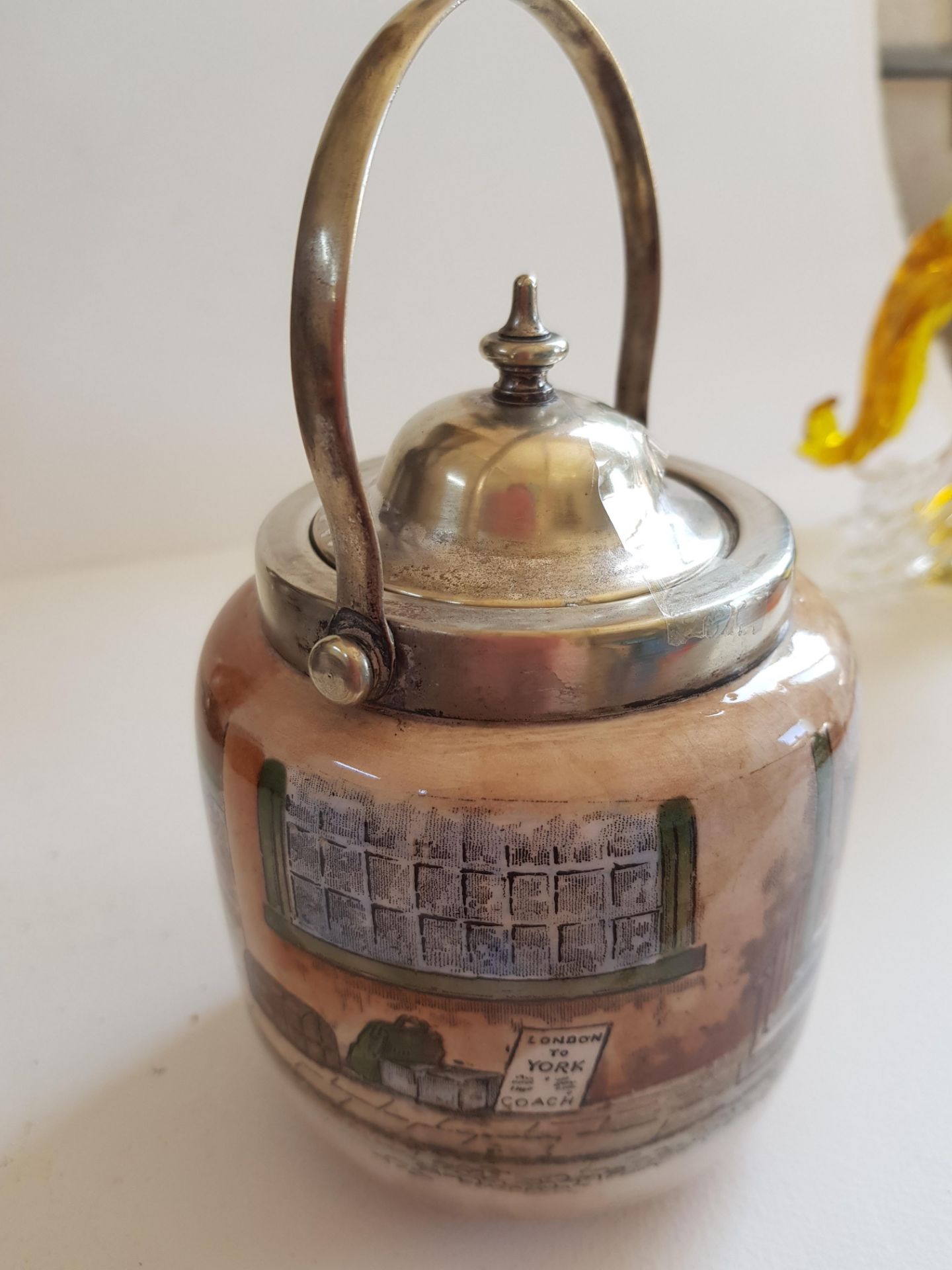 Vintage Royal Doulton Jam Pot With A Magnifying Glass And A Glass Bird - Image 2 of 7