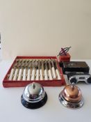 Collection, Fish Knives, Forks, Desk Bells, Gyroscope And Sport Lense