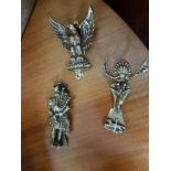 3 Vintage Brass Door Knockers