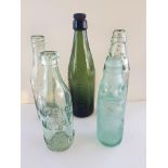 5 Vintage Green Bottles