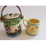 Vintage Japanese Biscuit Barrel And A 1949 Royal Visit Mug