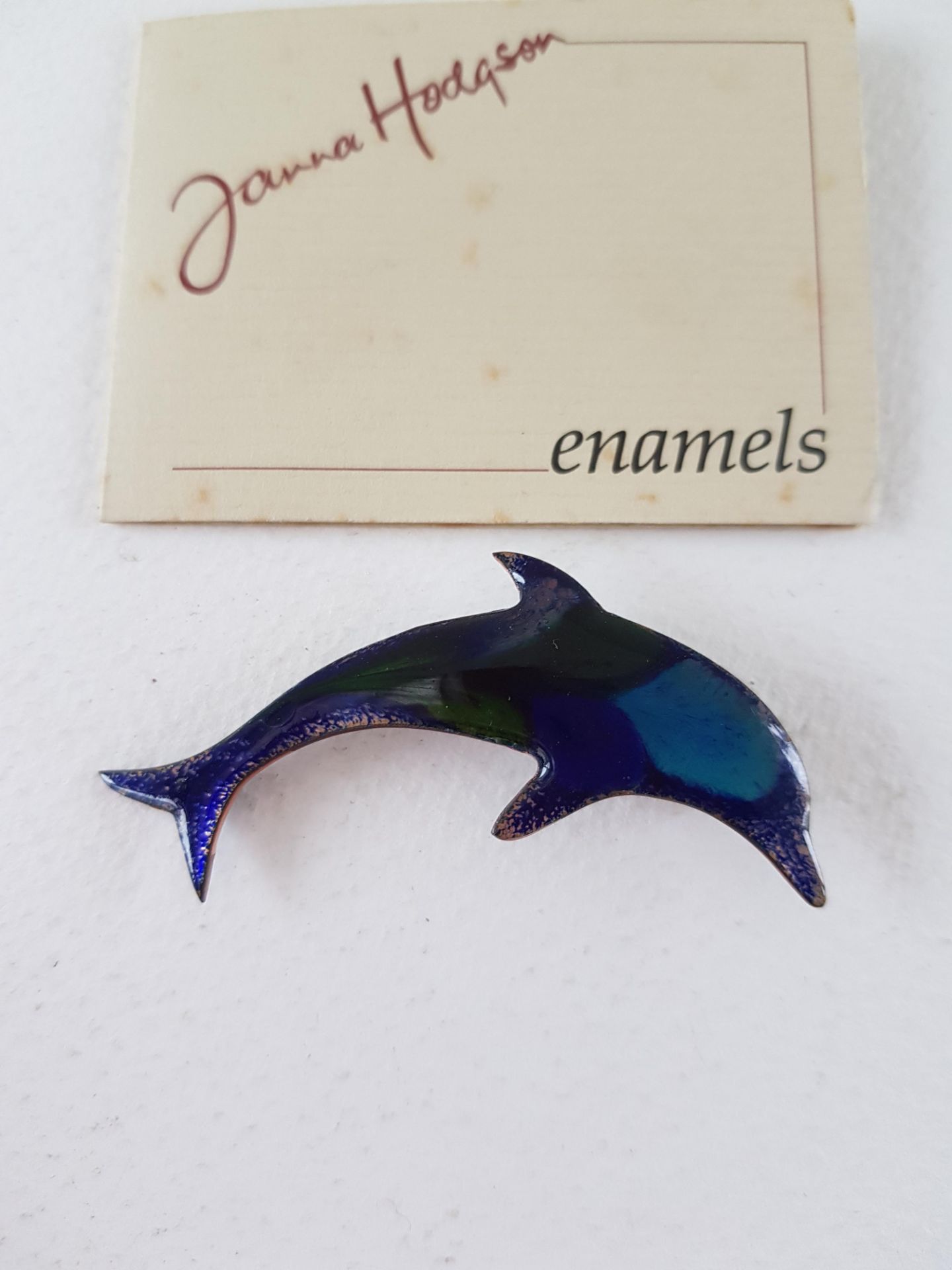 Janna Hodson Enamel Dolphin Brooch