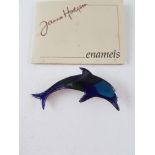 Janna Hodson Enamel Dolphin Brooch