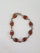 Amber And Silver Bracelet