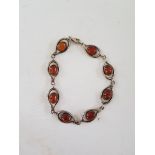 Amber And Silver Bracelet