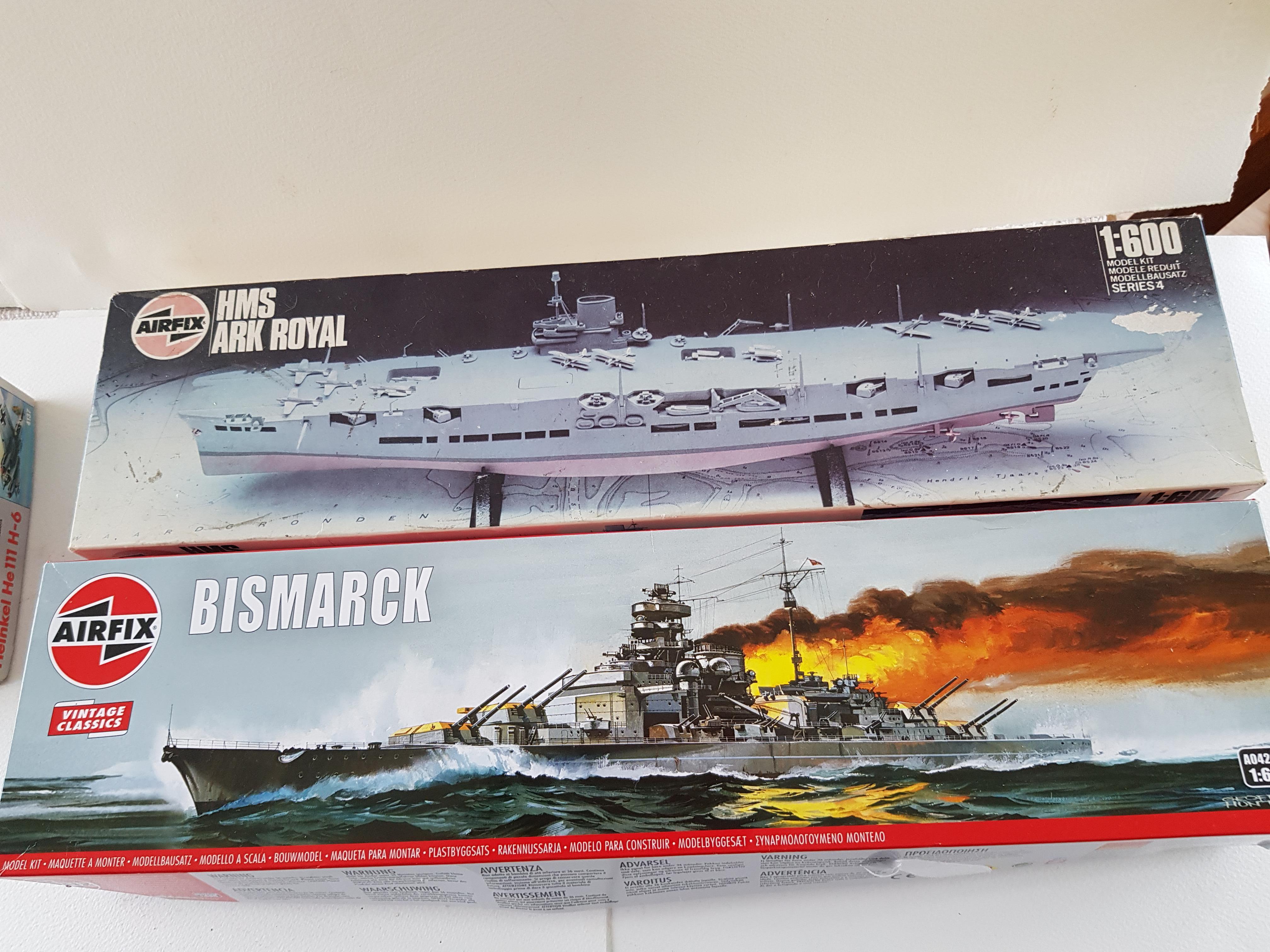 Airfix Ark Royal /Bismarck And Heinkel Plane - Image 2 of 3