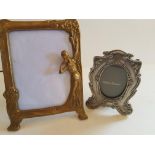 Art Deco Brass Picture Frame With One Other