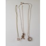 Silver Necklaces With Stone And Articulated Clown