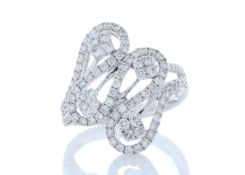 18ct White Gold Fancy Cluster Diamond Ring 1.15 Carats