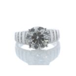 18ct White Gold Single Stone Prong Set With Stone Set Shoulders Diamond Ring 4.65 Carats