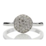 9ct White Gold Diamond Cluster Ring 0.51 Carats