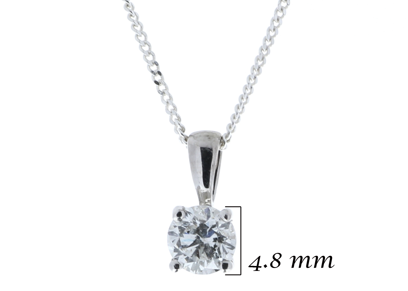 9ct White Gold Single Stone Wire Set Diamond Pendant 0.40 Carats - Image 5 of 6