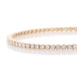18ct Rose Gold Tennis Diamond Bracelet 4.00 Carats